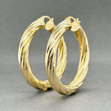 Estate 14K Y Gold 40.52mm Twisted Hoop Earrings