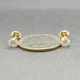 Estate 14K Y Gold 0.91ctw K/SI1 Diamond Stud Screwback Earrings