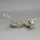 Estate 14K W Gold 1.52ctw I-J/SI2-I1 Diamond J Hoop Earrings