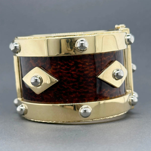 Estate Tiffany & Co. 18K Y Gold Tortoise Shell Enamel Bangle Bracelet
