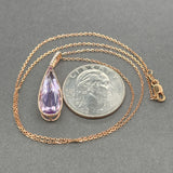 Estate 14K R Gold 5.59ct Amethyst & 0.21ctw Diamond Pendant