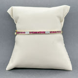 Estate 14K Y Gold 1.92ctw Ruby & 0.05ctw Diamond Bangle Bracelet