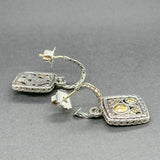 Estate John Hardy SS 22 Palu Square Demi Hoop Earrings