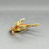 Estate 14K Y Gold Enamel Giraffe Pin