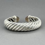 Estate David Yurman SS 12.83ctw Smoky Quartz & Diamond Waverly Cuff Bracelet