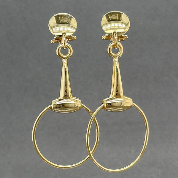 Estate 14K Y Gold 57mm Stirrup Drop Earrings