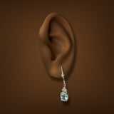 Estate 14K Y Gold 2.56ctw Aquamarine & 0.12ctw Diamond Dangle Earrings