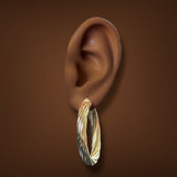 Estate 14K Y Gold 40.52mm Twisted Hoop Earrings