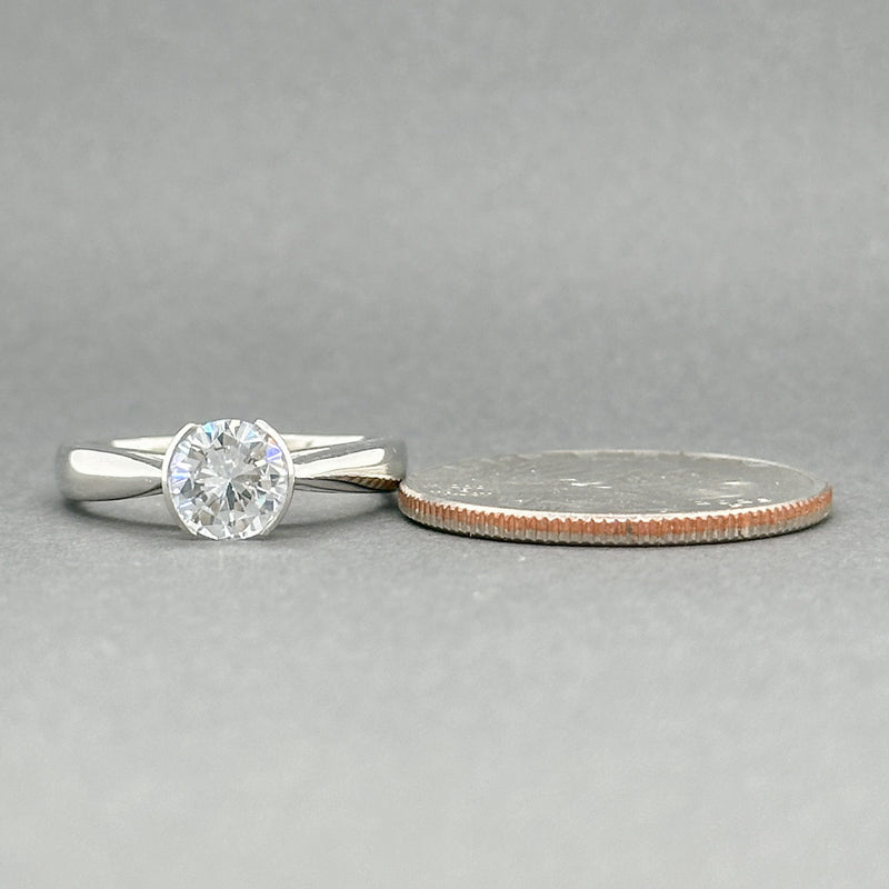 Estate Platinum CZ Solitaire Eng. Ring Mounting