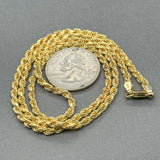 Estate 14K Y Gold 3.0mm Hollow 20” Rope Chain