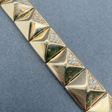 Estate 14K Y Gold 0.51ctw G-H/SI2-I1 Diamond Pyramid Bracelet