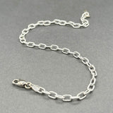 Estate 14K W Gold 3.05mm Knurled Cable Bracelet