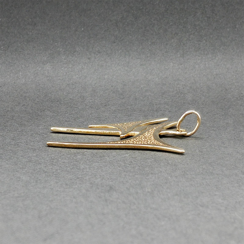 Estate 14K Y Gold Modern Chai Pendant