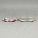 Estate 14K W Gold 0.53ctw Ruby Stacking Ring