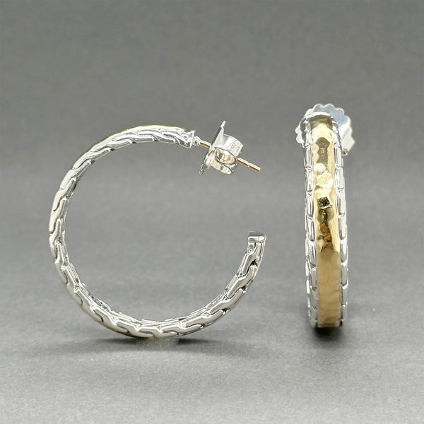 Estate John Hardy SS 22 Palu Classic Chain Hoop Earrings