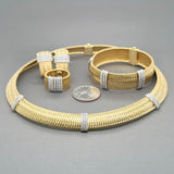 Estate Roberto Coin 18K TT Gold Diamond Primavera Necklace, Bracelet, Earring, & Ring Set