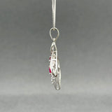 Estate 10K W Gold 0.87ctw Ruby & 0.02ctw Diamond Pendant