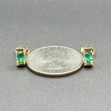 Estate 14K Y Gold 0.34ctw Emerald Stud Earrings