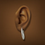 Estate 14K W Gold 27.10mm Stardust Hoop Earrings