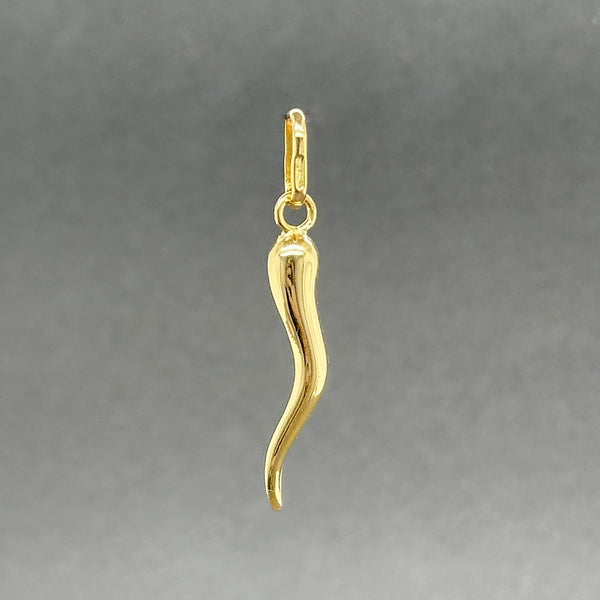 Estate 18K Y Gold 26.90mm Italian Horn Pendant