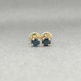 Estate 14K Y Gold Sapphire Baby Stud Earrings