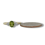 14K Y Gold 0.93ct Peridot and 0.09ctw G/VS1 Diamond Ring