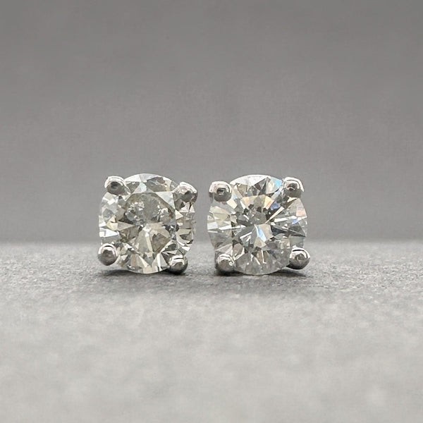 Estate 14K W Gold 0.25ctw G-H/SI1-I1 Diamond Stud Earrings