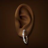 Estate 14K W Gold 1.19ctw I/SI2-I1 Diamond Hoop Earrings