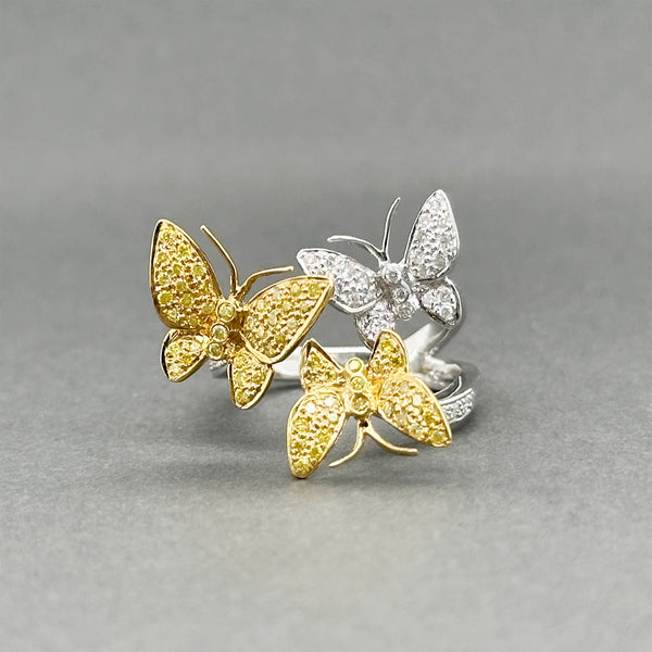 Estate 18K TT Gold 0.40ctw Diamond Vintage Butterfly Ring