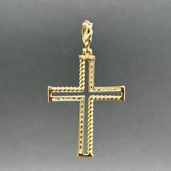 Estate 14K Y Gold 0.25ctw F-G/SI1-2 Diamond Cross Pendant