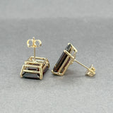 Estate 14K Y Gold Garnet Stud Earrings