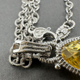 Estate Judith Ripka SS Quartz & CZ Pendant