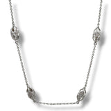 14K W Gold 0.97ctw 16" G-H/SI1 Diamond Station Necklace