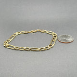Estate 14K Y Gold 7.2mm Figaro Bracelet
