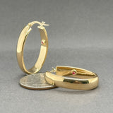 Estate 14K Y Gold 30.5mm Oval Hoop Earrings