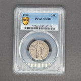 Estate 0.9 Silver 1920 US Standing Liberty Quarter PCGS VG 10 Choice Very Good