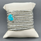 Estate SS Turquoise Wide Cuff Bracelet