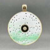 Estate 18K Y Gold 44.30ct Jadeite & 0.06cts Diamond Pendant