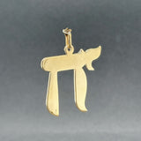 Estate 14K Y Gold 33mm Chai Pendant