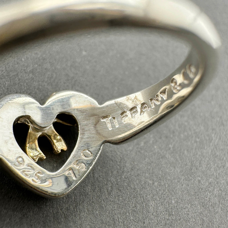 Estate Tiffany & Co. SS 18 Heart Bow Ring