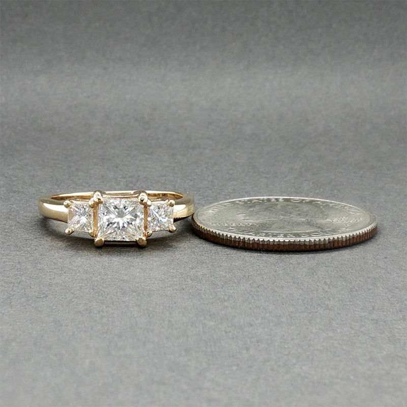 Estate 14K Y Gold 1.38ctw Princess Cut Diamond Eng. Ring
