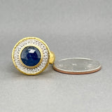Estate Gurhan 18 & 24K Y Gold 4.33ct Sapphire & 0.17ctw Diamond Ring
