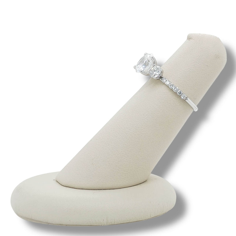 14K W Gold 0.68ctw H/ I1 3 Stone Diamond Engagement Ring Mounting