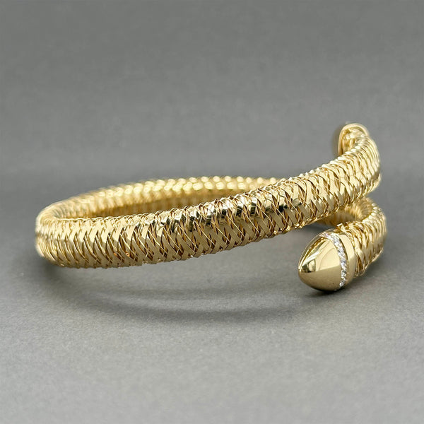 Estate Roberto Coin 18K Y Gold 0.07ctw Diamond Primavera Single Wrap Bracelet