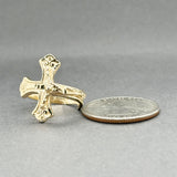 Estate 14K Y Gold Crucifix Ring
