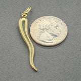 Estate 14K Y Gold 51mm Italian Horn Pendant