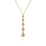 14K Y Gold 0.31ctw G/SI2 5 Pear Shape Diamond Drop Pendant