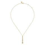 14K Y Gold 0.31ctw G/SI2 5 Pear Shape Diamond Drop Pendant