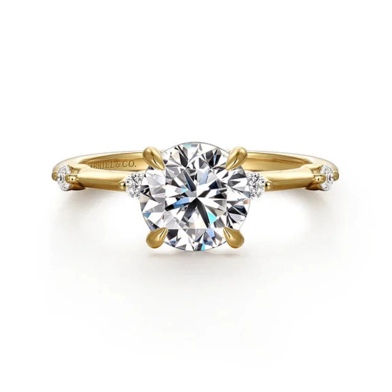 14K Y Gold 0.12ctw Diamond Engagement Ring Mounting