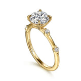 14K Y Gold 0.12ctw Diamond Engagement Ring Mounting